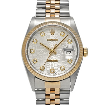 ロレックス デイトジャスト 16233G シルバーコンピュータ/ダイヤモンド メンズ 時計 【中古】【wristwatch】
