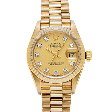 ロレックス デイトジャスト 69178G シャンパン/ダイヤモンド レディース 時計 【中古】【wristwatch】