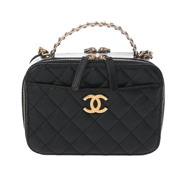 シャネル スモールバニティケース ブラック AS3222 グレインドカーフスキン レディース バッグ 【中古】【bag】