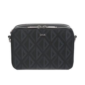 ディオール CDダイヤモンド ストラップ ジップポーチ ブラック 2ESBC119DCO_H43E PVC メンズ バッグ 【中古】【bag】