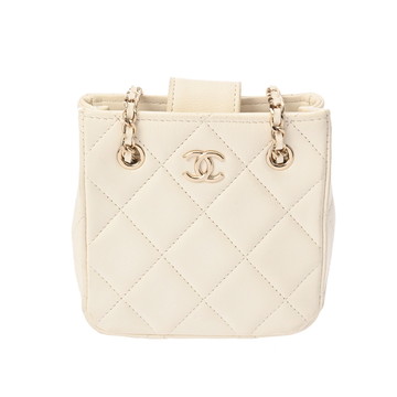 シャネル マトラッセ ミニチェーンショルダー ホワイト AP2547 ラムスキン レディース バッグ 【中古】【bag】