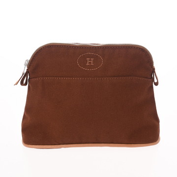 エルメス ボリード ポーチ ミニ ブラウン コットンキャンバス レディース 【中古】【bag】