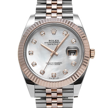 ロレックス デイトジャスト 41 126331NG ホワイトシェル/ダイヤモンド メンズ 時計 【中古】【wristwatch】