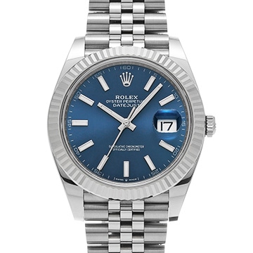 ロレックス デイトジャスト 41 126334 ブライトブルー メンズ 時計 【中古】【wristwatch】