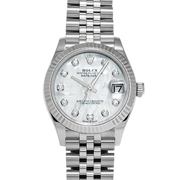 ロレックス デイトジャスト 31 278274NG ホワイトシェル/ダイヤモンド ユニセックス 時計 【中古】【wristwatch】