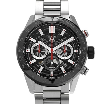 タグ ホイヤー カレラ キャリバーホイヤー02 クロノグラフ CBG2A10.BA0654 ブラック メンズ 時計 【中古】【wristwatch】