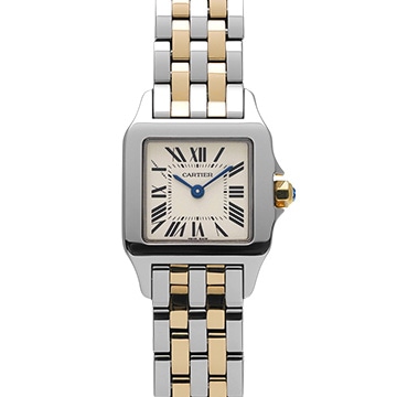 カルティエ サントス ドゥモワゼル SM W25066Z6 アイボリー レディース 時計 【中古】【wristwatch】