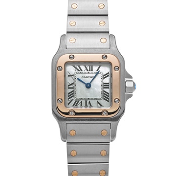 カルティエ サントス ガルベ SM W20103C4 ホワイトシェル レディース 時計 【中古】【wristwatch】