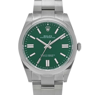 ロレックス オイスターパーペチュアル 41 124300 グリーン メンズ 時計 【中古】【wristwatch】