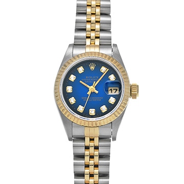 ロレックス デイトジャスト 69173G ブルー・グラデーション/ダイヤモンド レディース 時計 【中古】【wristwatch】