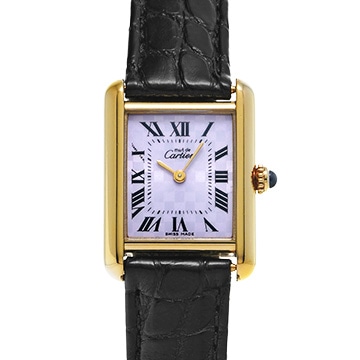 カルティエ マストタンク SM W1017554 パープル レディース 時計 【中古】【wristwatch】