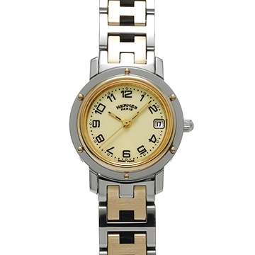 エルメス クリッパー CL4.220 アイボリー レディース 時計 【中古】【wristwatch】