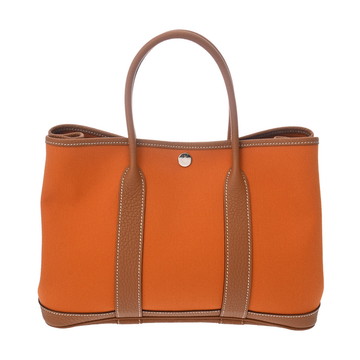エルメス ガーデンパーティ TPM アプリコット/ゴールド トワルミリタリー/ネゴンダ レディース バッグ 【中古】【bag】