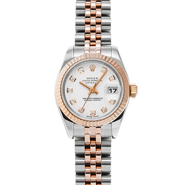ロレックス デイトジャスト 179171G ホワイト/ダイヤモンド レディース 時計 【中古】【wristwatch】