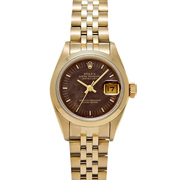 ロレックス デイトジャスト 69168 ブラウン レディース 時計 【中古】【wristwatch】