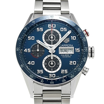 タグ ホイヤー カレラ キャリバー16 クロノグラフ デイデイト CV2A1V.BA0738 ブルー メンズ 時計 【中古】【wristwatch】