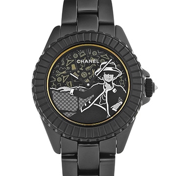 シャネル マドモアゼル J12 クチュール 38mm H9761 ブラック メンズ 時計 【中古】【wristwatch】
