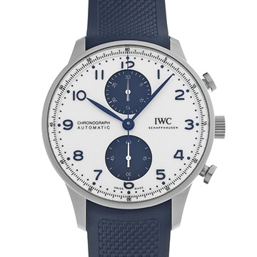 IWC ポルトギーゼ クロノグラフ IW371620 ホワイト/ブルー メンズ 時計 【中古】【wristwatch】