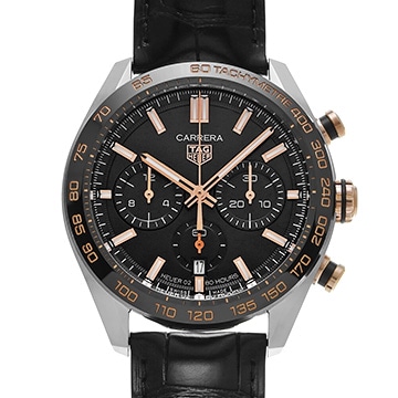 タグ ホイヤー カレラ クロノグラフ キャリバー02 CBN2A5A.FC6481 ブラック メンズ 時計 【中古】【wristwatch】