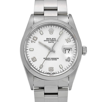 ロレックス オイスターパーペチュアル デイト 15200 ホワイト メンズ 時計 【中古】【wristwatch】