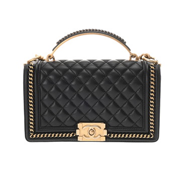 シャネル ボーイシャネル チェーンショルダー 25cm  ブラック A94804 カーフスキン レディース バッグ 【中古】【bag】