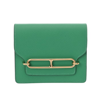 エルメス ルリ スリム ウォレット ミント/ヴェールボスフォール エバーカラー ユニセックス 財布 【中古】【purse】