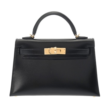 エルメス ミニ ケリー2 ブラック ボックスカーフ レディース バッグ 【中古】【bag】