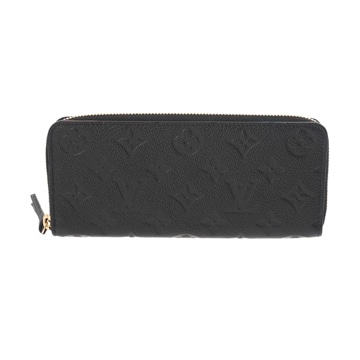 ルイ ヴィトン モノグラムアンプラント ポルトフォイユクレマンス ノワール M60171 レザー レディース 財布 【中古】【purse】