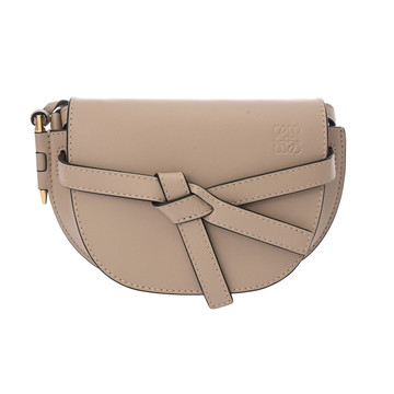 ロエベ ゲートデュアル バッグ ミニ サンド A650N46X13 ソフトカーフ/ジャガード レディース バッグ 【中古】【bag】