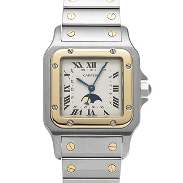 カルティエ サントス ガルベ LM ムーンフェイズ W20007C4 シルバー レディース 時計 【中古】【wristwatch】