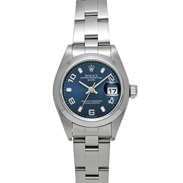 ロレックス オイスターパーペチュアル デイト 79160 ブルー レディース 時計 【中古】【wristwatch】