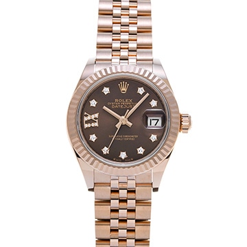 ロレックス レディ デイトジャスト 28 279175G チョコレート/ダイヤモンド レディース 時計 【中古】【wristwatch】
