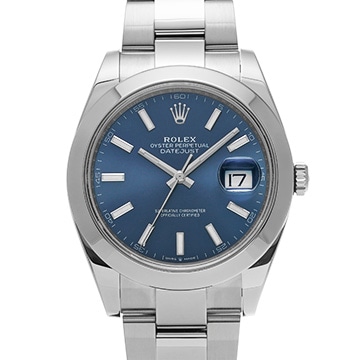 ロレックス デイトジャスト 41 126300 ブライトブルー メンズ 時計 【中古】【wristwatch】