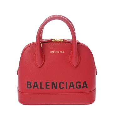 バレンシアガ ヴィル トップハンドルXXS レッド 550646 レザー レディース バッグ 【中古】【bag】