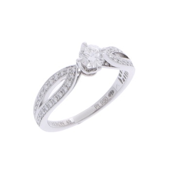 ブシュロン ポン ドゥ パリ ソリテール リング #49 シルバー JSL00202 Pt950プラチナ レディース ジュエリー 【中古】【jewelry】