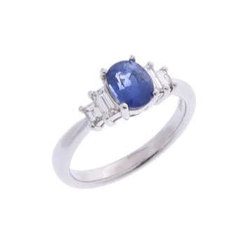 ノーブランド サファイアリング シルバー Pt900プラチナ レディース ジュエリー 【中古】【jewelry】