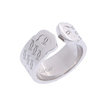 カルティエ C2リング #51 2000年クリスマス限定 シルバー K18ホワイトゴールド WG レディース ジュエリー 【中古】【jewelry】