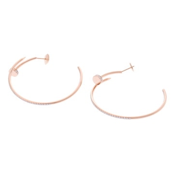 カルティエ ジュストアンクル フープ ピアス ゴールド K18ピンクゴールド PG レディース ジュエリー 【中古】【jewelry】