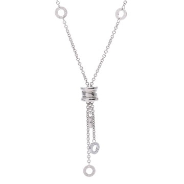 ブルガリ B.ZERO1 エレメント ネックレス シルバー K18ホワイトゴールド WG レディース ジュエリー 【中古】【jewelry】