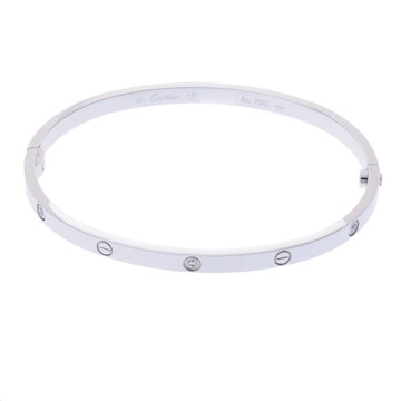 カルティエ ラブブレスレット SM #17 6PD シルバー K18ホワイトゴールド WG レディース ジュエリー 【中古】【jewelry】