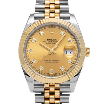 ロレックス デイトジャスト 41 126333G シャンパン/ダイヤモンド メンズ 時計 【中古】【wristwatch】