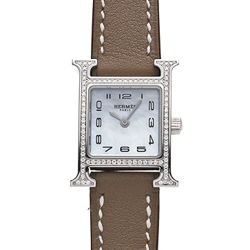 エルメス Hウォッチ ミニ HH1.131 ホワイトシェル レディース 時計 【中古】【wristwatch】