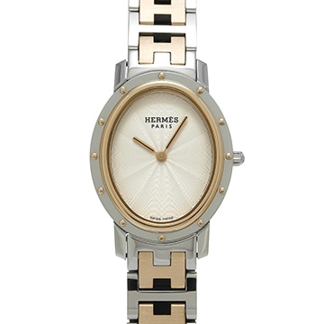 エルメス クリッパー オーバル CO1.520.220/3789 アイボリー レディース 時計 【中古】【wristwatch】