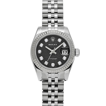 ロレックス デイトジャスト 179174G ブラックコンピュータ/ダイヤモンド レディース 時計 【中古】【wristwatch】