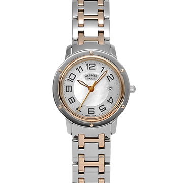 エルメス クリッパー CP1.321 ホワイトシェル レディース 時計 【中古】【wristwatch】