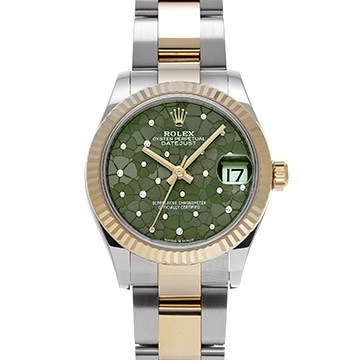 ロレックス デイトジャスト 31 278273 オリーブグリーン フローラルモチーフ/ダイヤモンド ユニセックス 時計 【中古】【wristwatch】