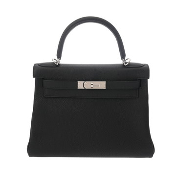 エルメス ケリー 28 内縫い ブラック トゴ レディース バッグ 【中古】【bag】