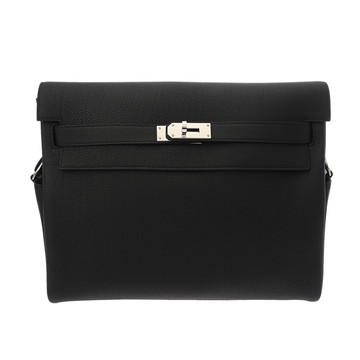 エルメス ケリー メッセンジャー GM ブラック トゴ ユニセックス バッグ 【中古】【bag】