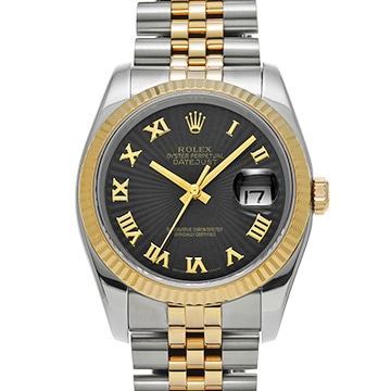 ロレックス デイトジャスト 116233 ブラックサンビーム メンズ 時計 【中古】【wristwatch】