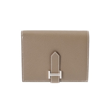 エルメス ベアン コンパクト エトゥープ ヴォーエプソン ユニセックス 財布 【新品】【purse】